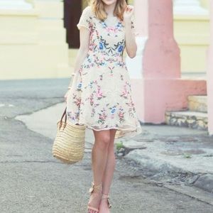 Embroider nude lace dress